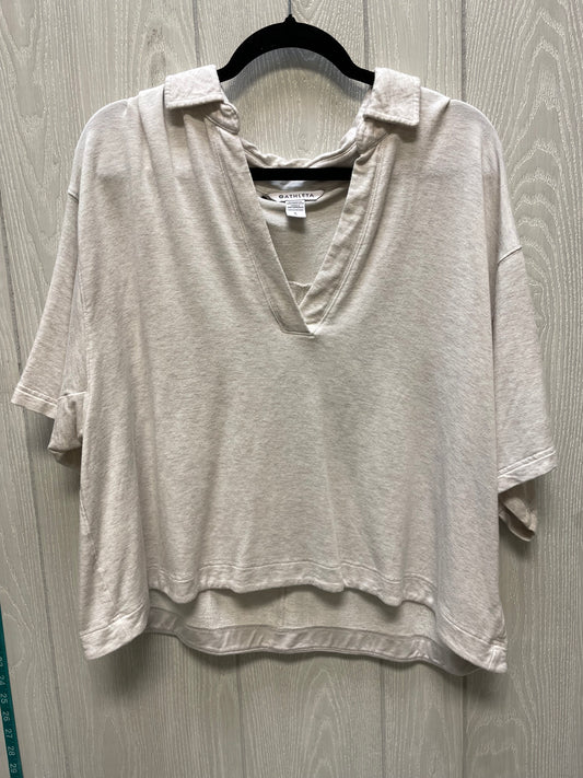 Top Short Sleeve By Athleta In Cream, Size: L