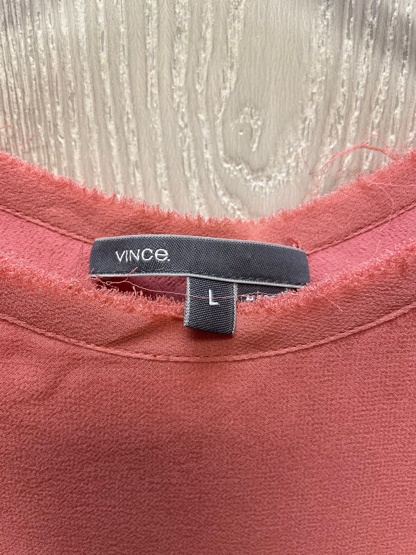 Blouse Short Sleeve By Vince In Pink, Size: L