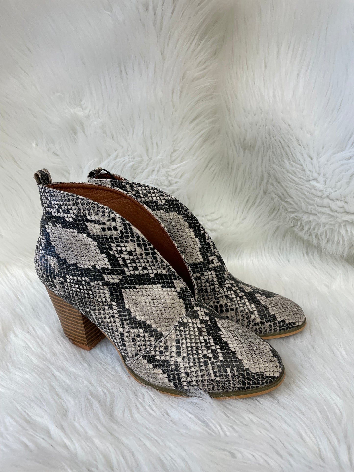 Boots Ankle Heels By WEEBOO In Snakeskin Print, Size: 10