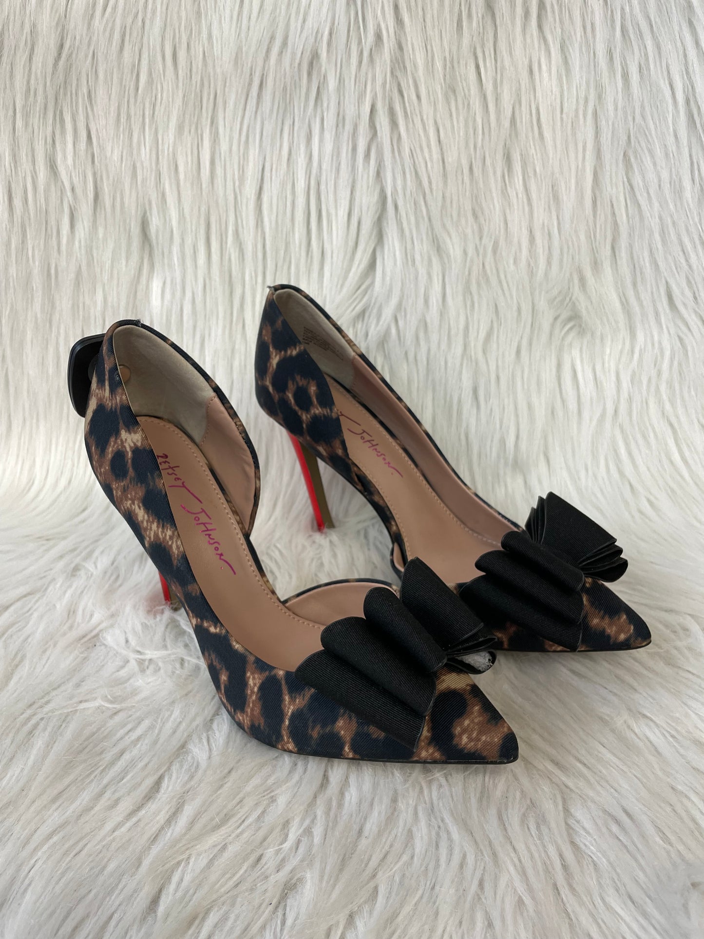 Shoes Heels Stiletto By Betsey Johnson In Animal Print, Size: 6.5