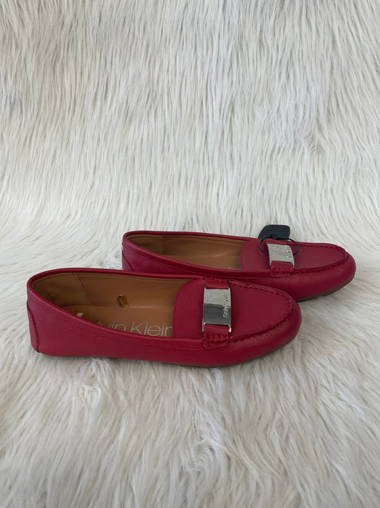 Shoes Flats By Calvin Klein In Red, Size: 10