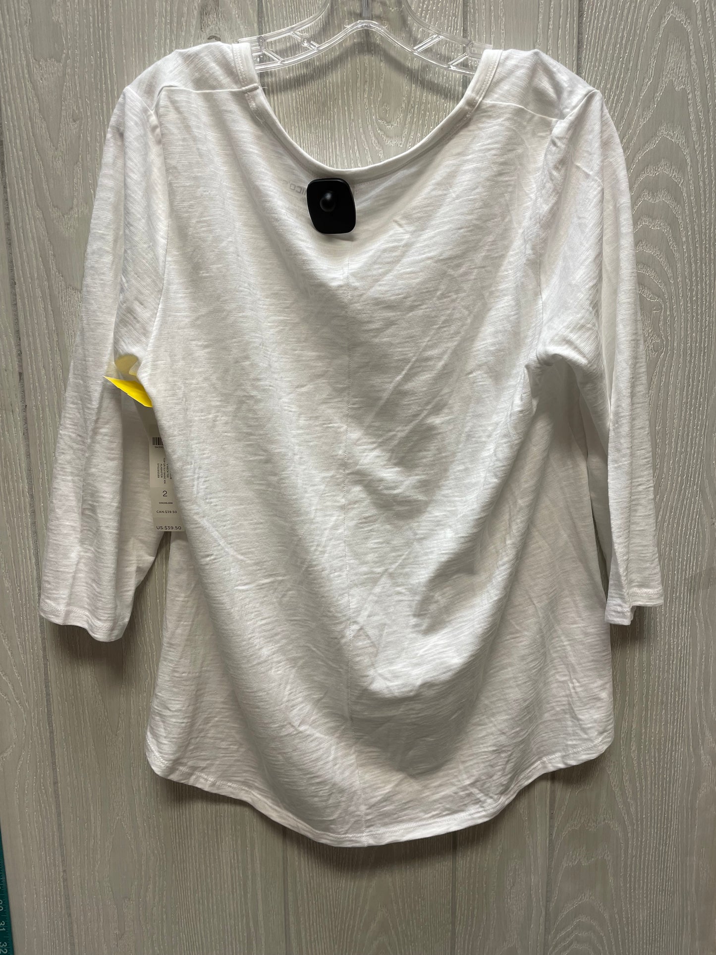 Top 3/4 Sleeve By Chicos In White, Size: L