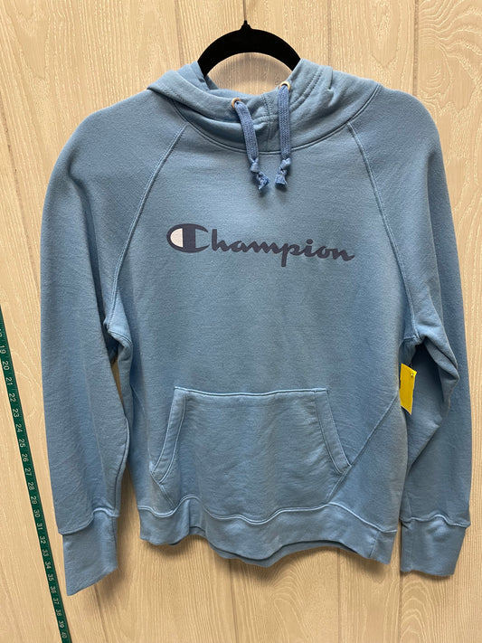 Sweatshirt Hoodie By Champion In Blue, Size: M