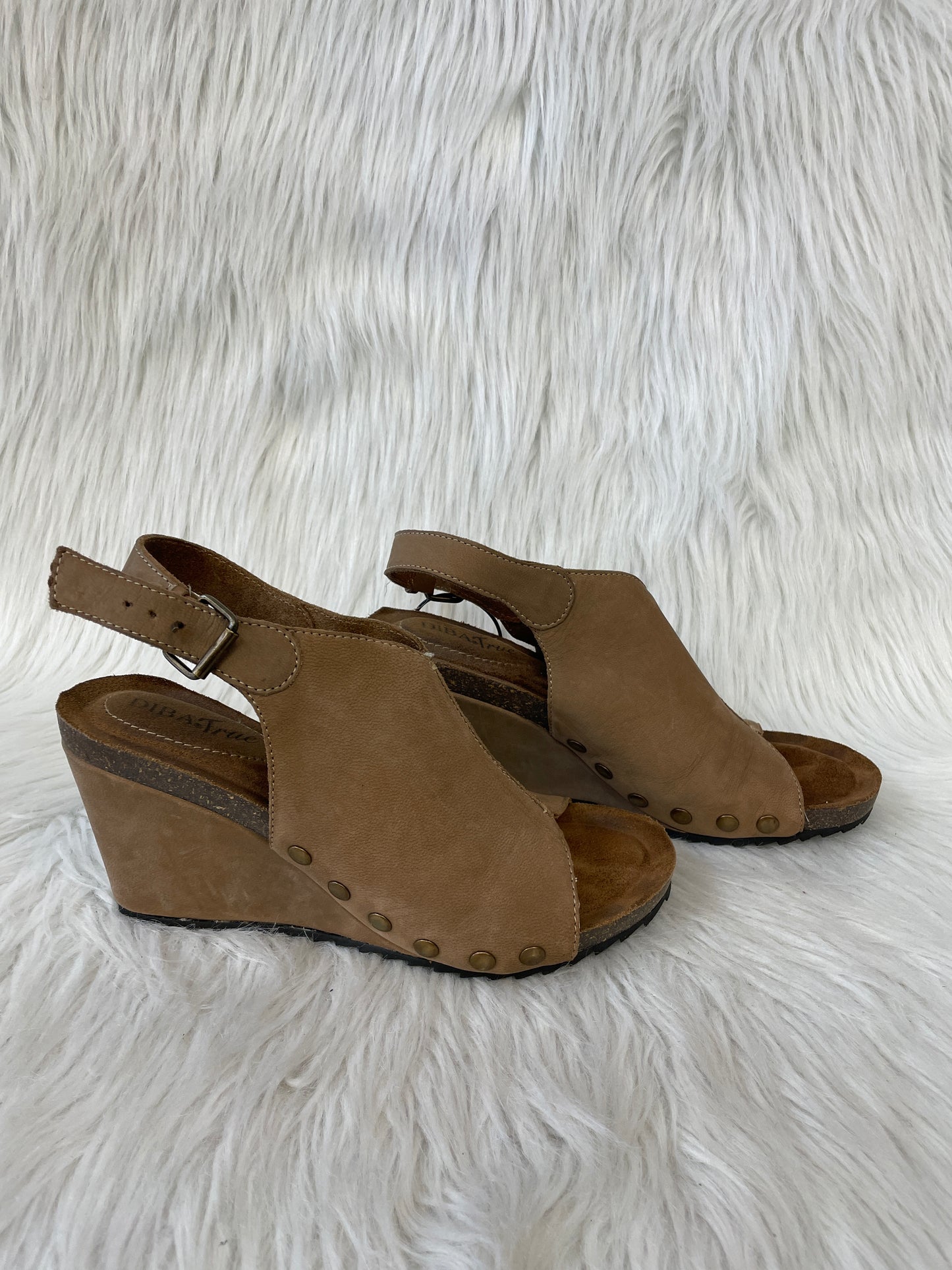 Shoes Heels Wedge By Diba In Brown, Size: 8.5