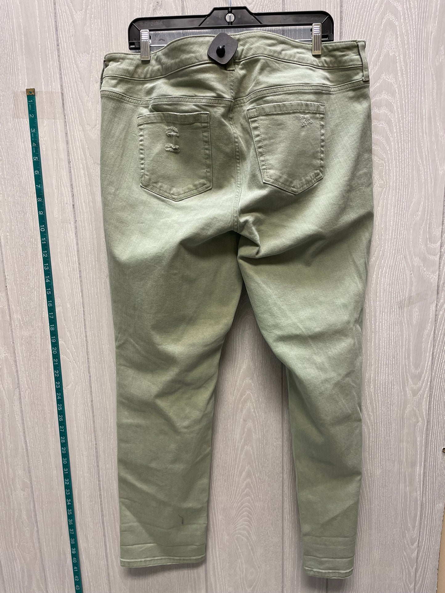 Jeans Straight By Torrid In Green Denim, Size: 18