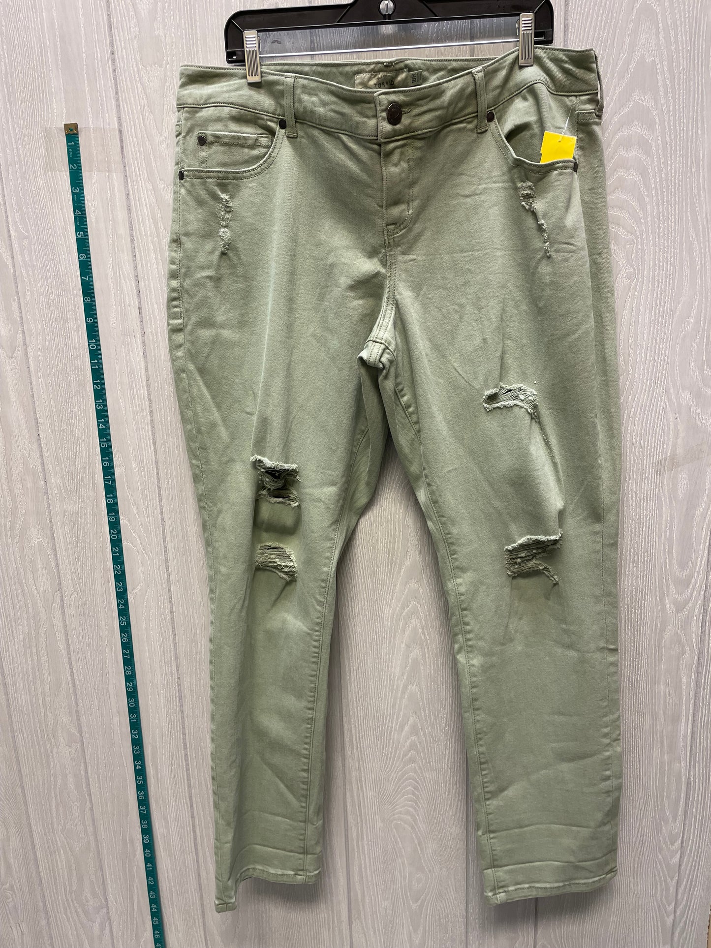 Jeans Straight By Torrid In Green Denim, Size: 18