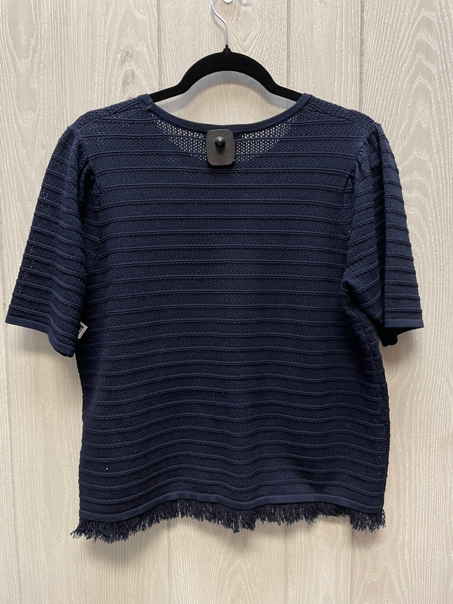 Sweater Short Sleeve By Adrianna Papell In Navy, Size: L