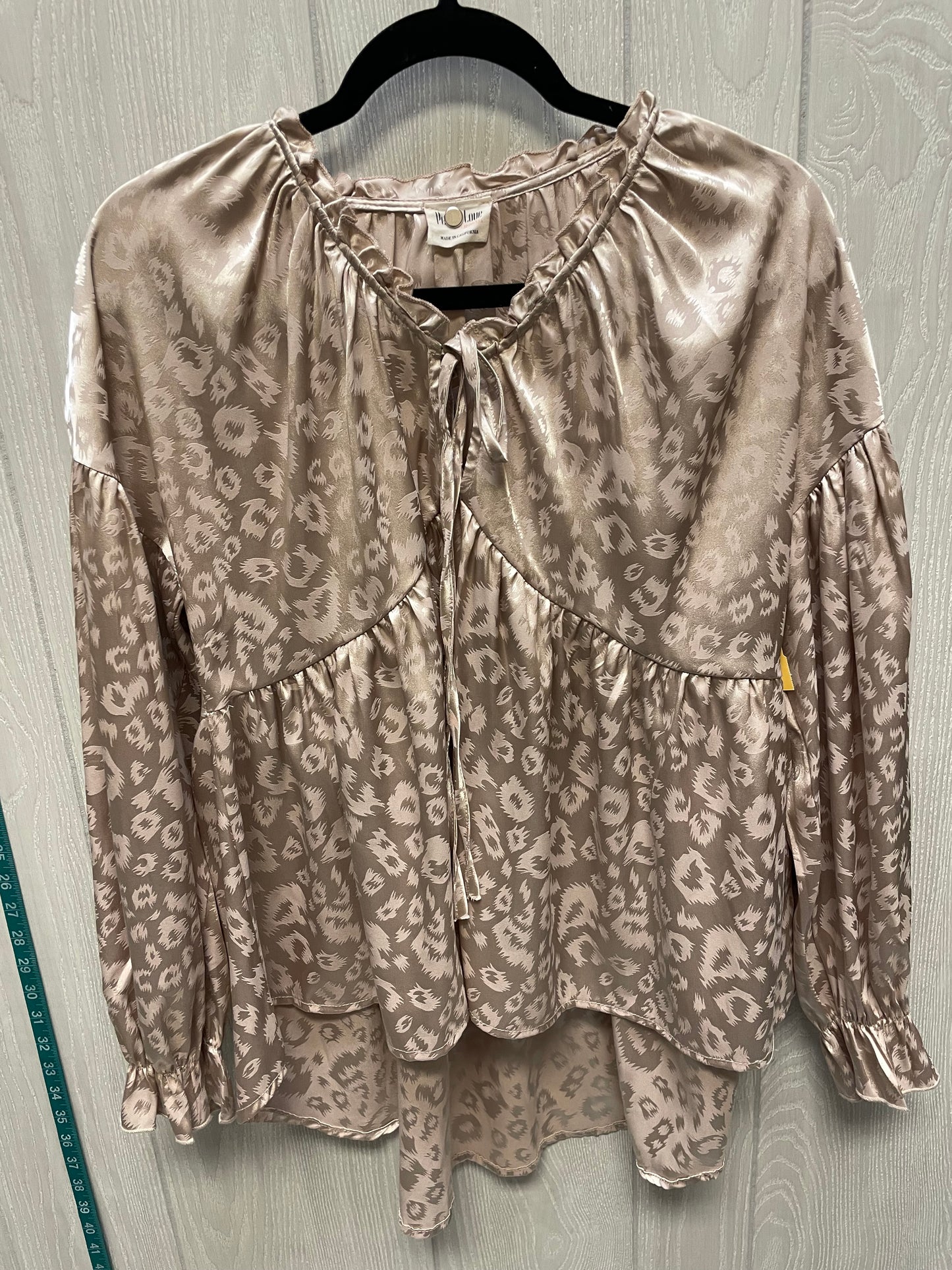 Blouse Long Sleeve By Peach Love Cream California In Animal Print, Size: S