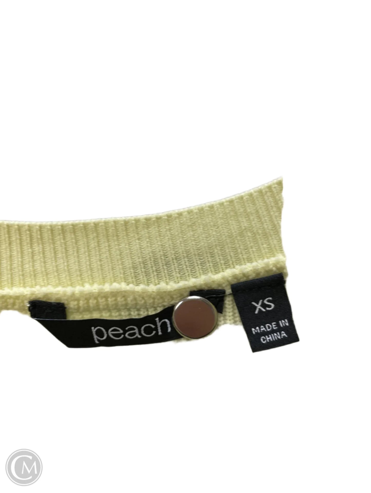 Sweater Short Sleeve By Peach In Yellow, Size: Xs
