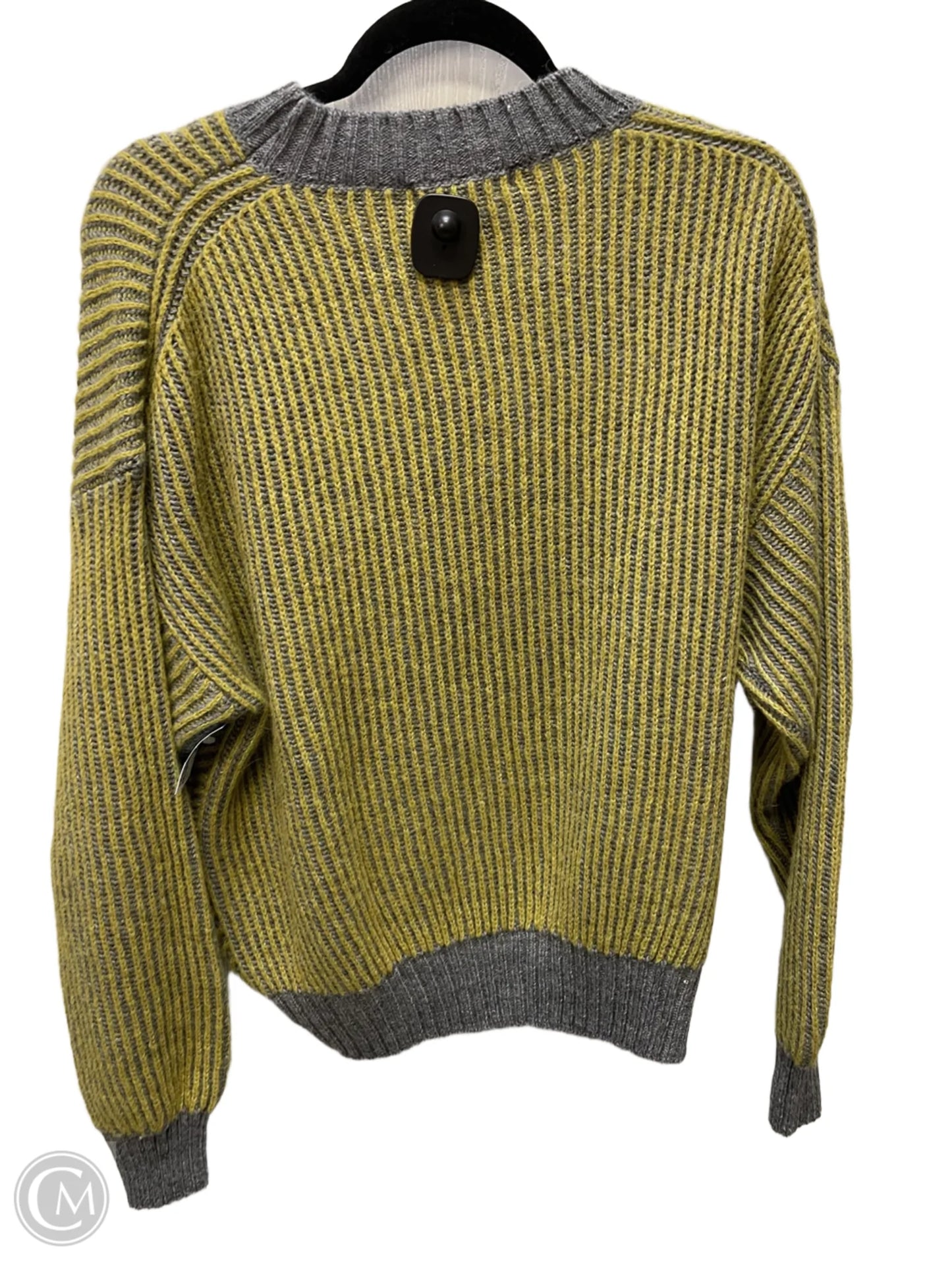 Sweater By CHIARAMENTE In Grey & Yellow, Size: L