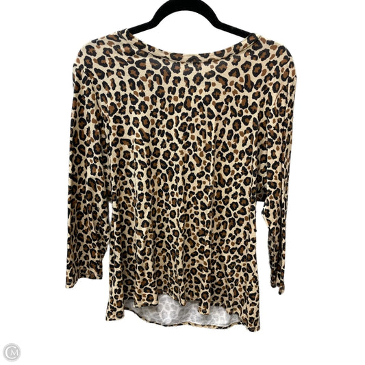 Top 3/4 Sleeve By Crown And Ivy In Animal Print, Size: 1x