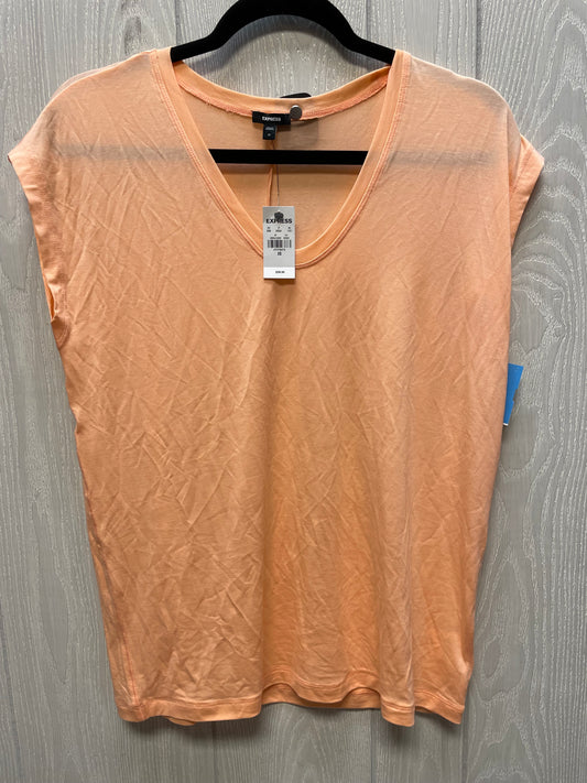 Top Short Sleeve By Express In Peach, Size: Xs