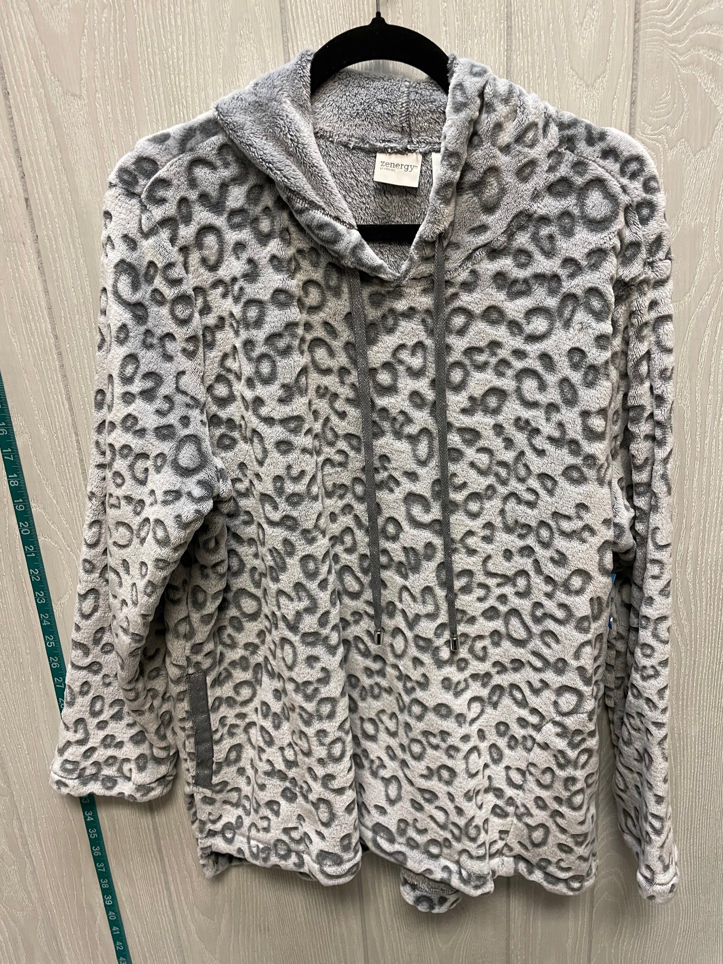 Jacket Fleece By Chicos In Animal Print, Size: Xl