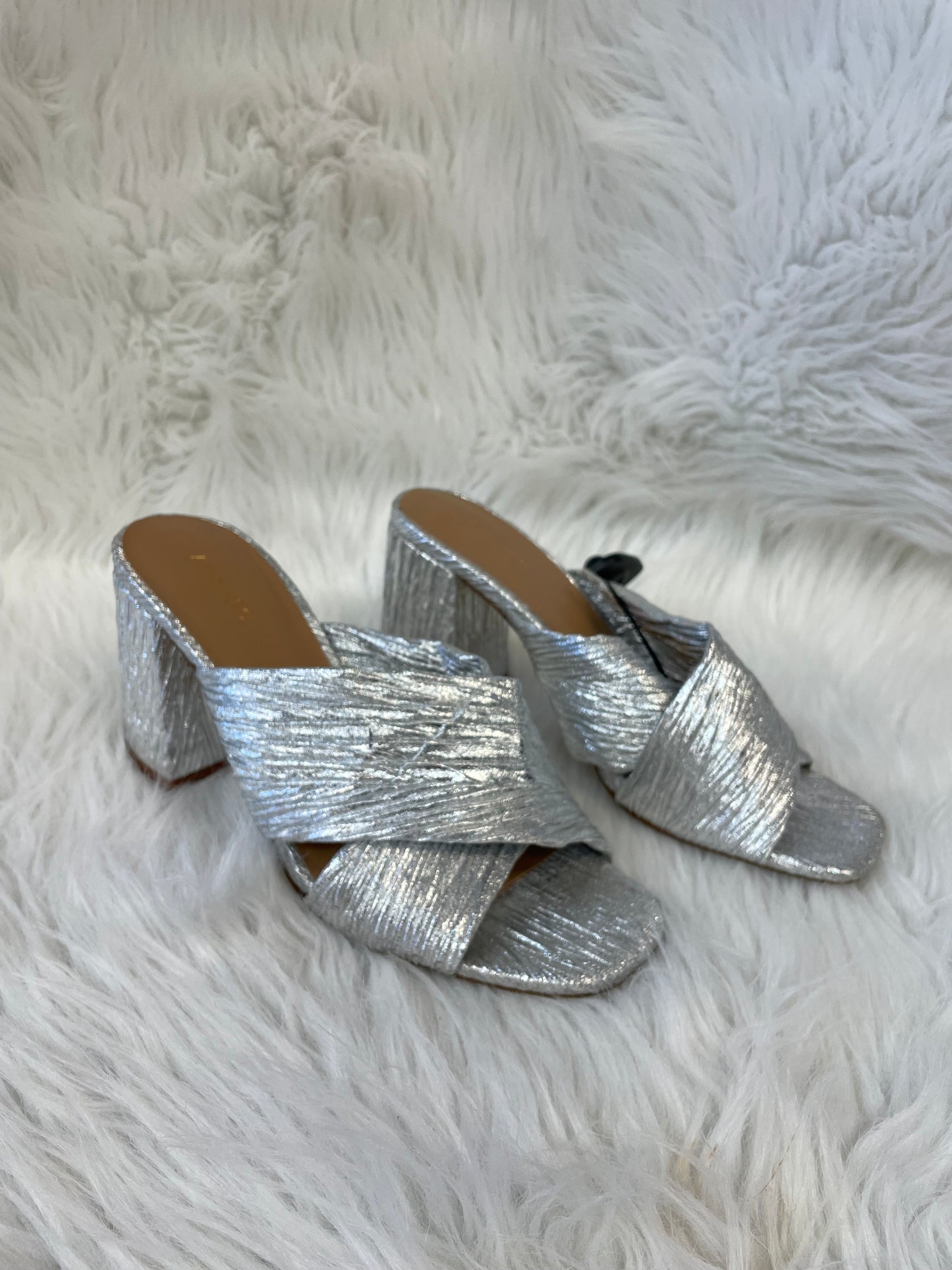 Sandals Heels Block By Abound In Silver, Size: 7