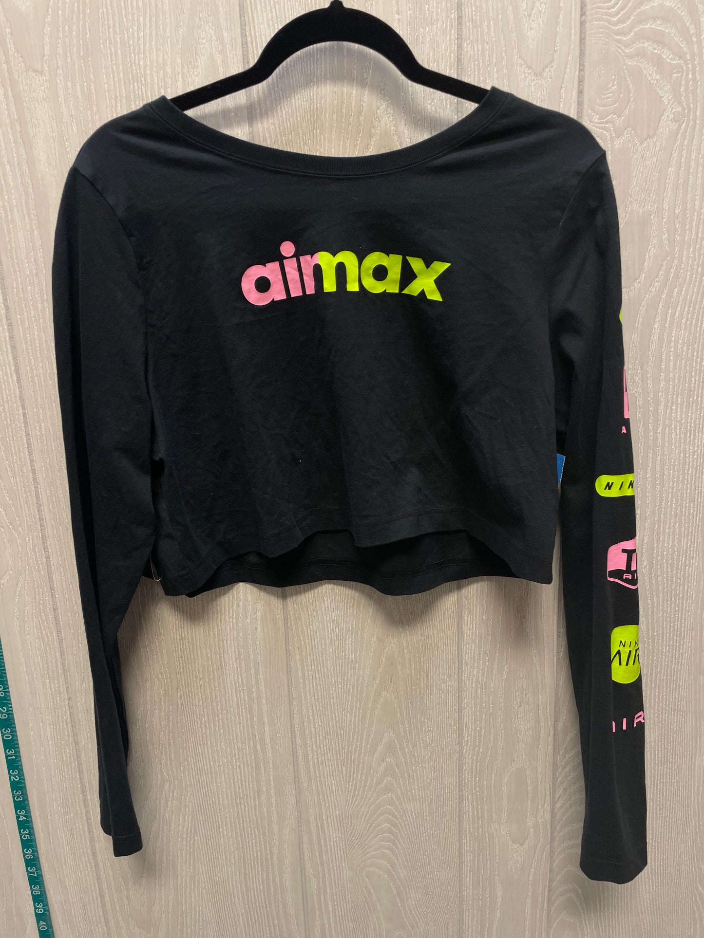 Top Long Sleeve By Nike Apparel In Black & Pink, Size: L