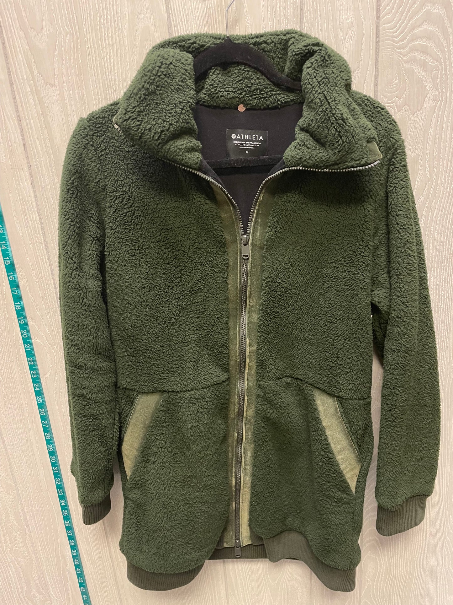 Coat Faux Fur & Sherpa By Athleta In Green, Size: M