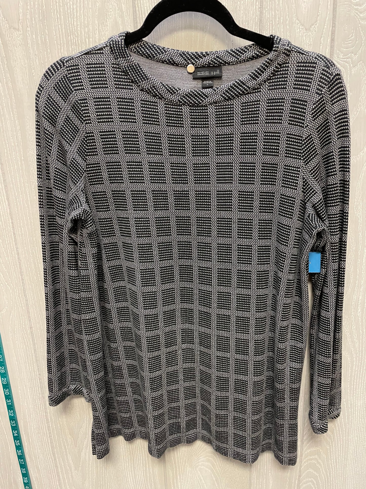 Top Long Sleeve By J. Jill In Black & Grey, Size: S