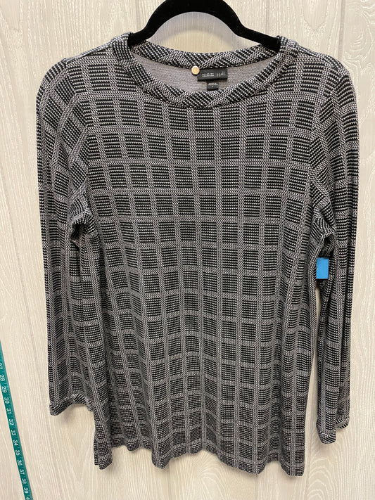 Top Long Sleeve By J. Jill In Black & Grey, Size: S