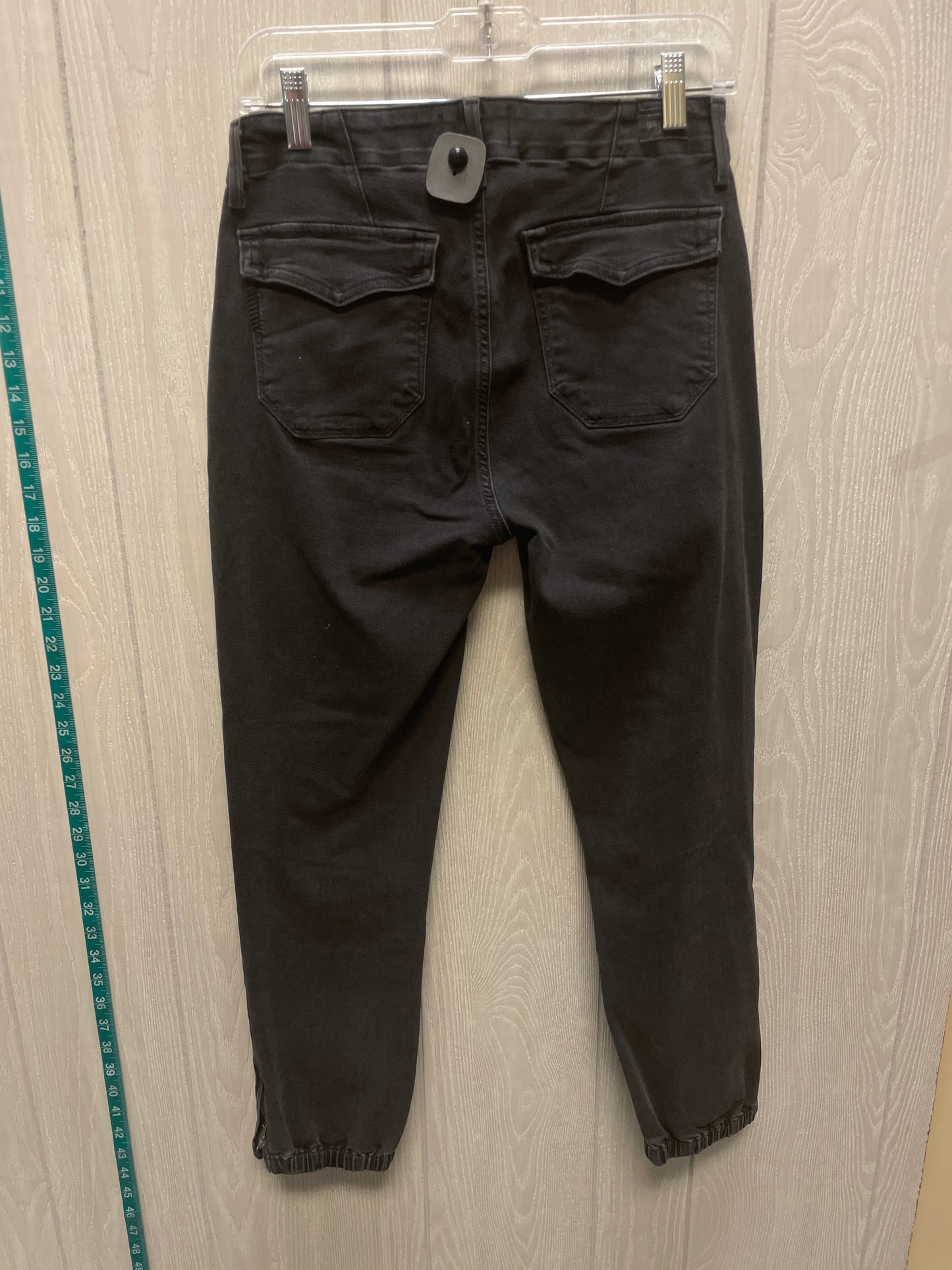 Jeans Straight By Paige In Black Denim, Size: 4