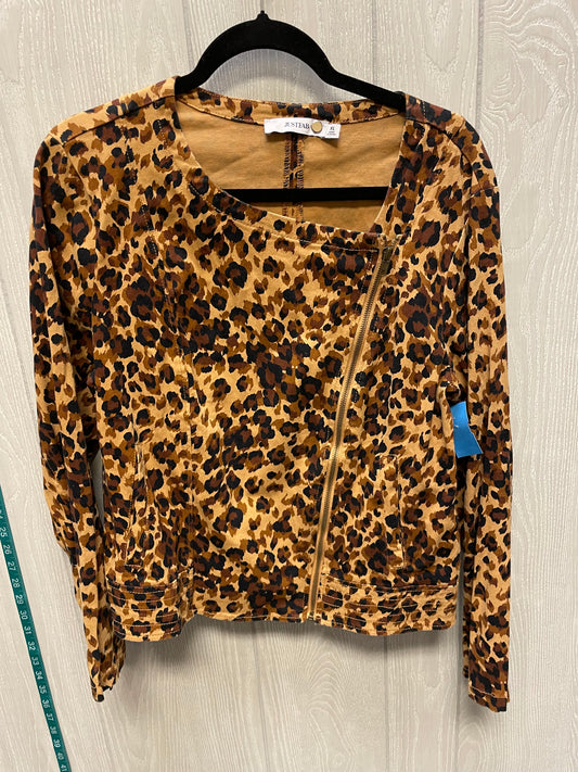 Jacket Moto By Justfab In Animal Print, Size: Xl