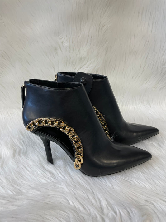 Boots Ankle Heels By Inc In Black & Gold, Size: 8.5