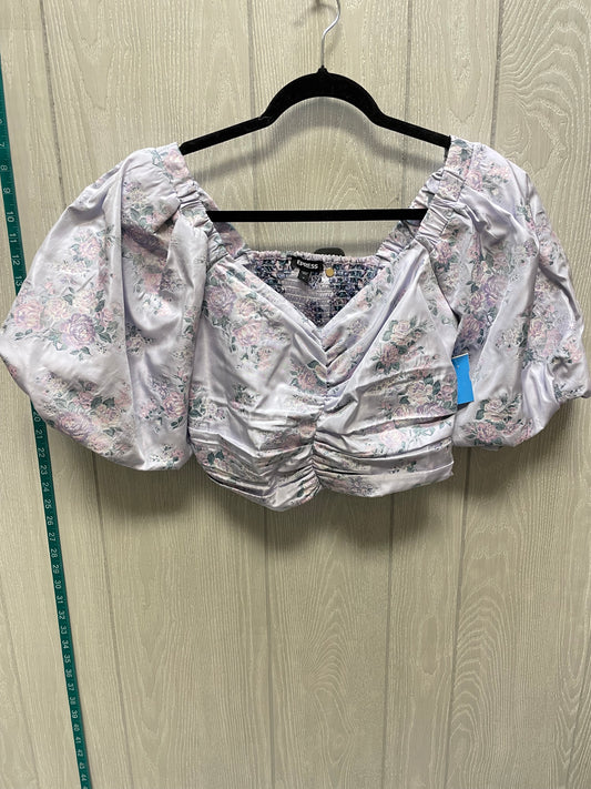 Top Short Sleeve By Express In Floral Print, Size: M