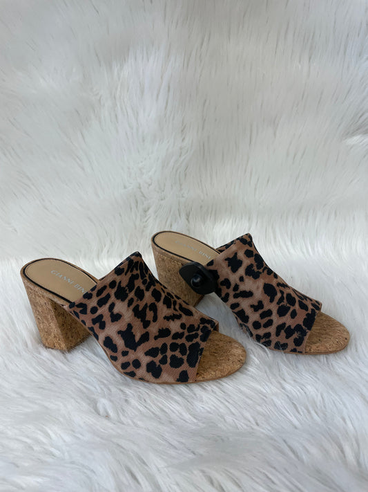 Sandals Heels Block By Gianni Bini In Animal Print, Size: 7