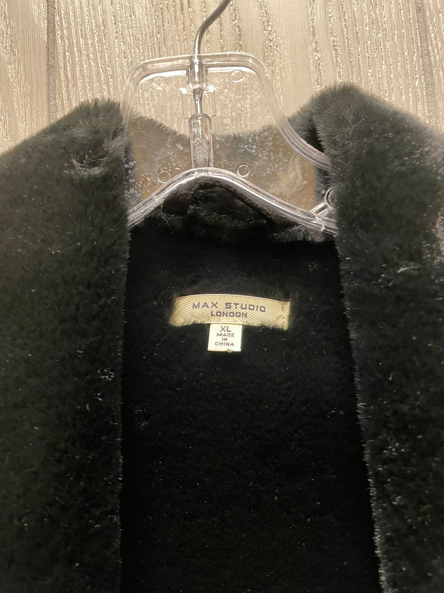 Coat Faux Fur & Sherpa By Max Studio In Black, Size: Xl