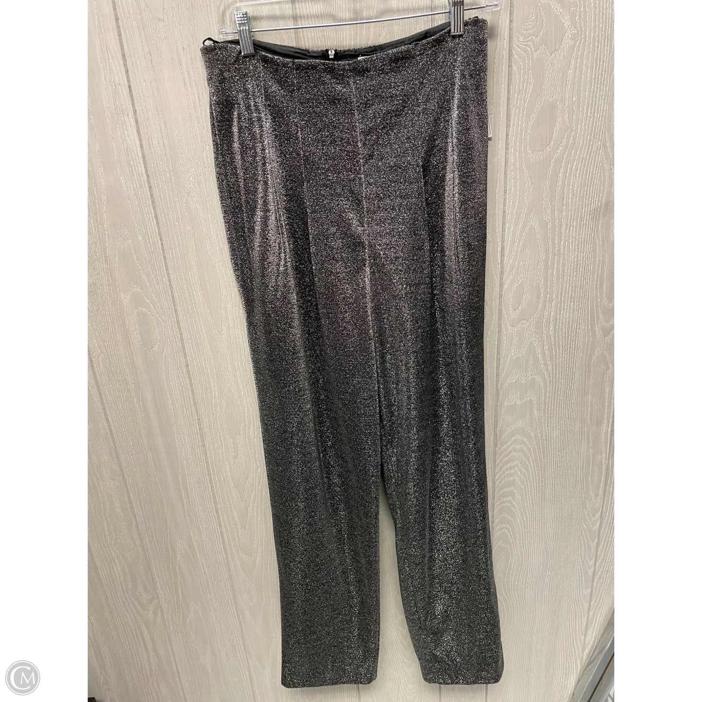 Pants Wide Leg By Carmen Marc Valvo In Silver, Size: 10