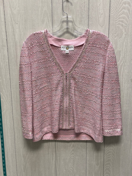 Sweater Cardigan Luxury Designer By St. John In Pink, Size: M