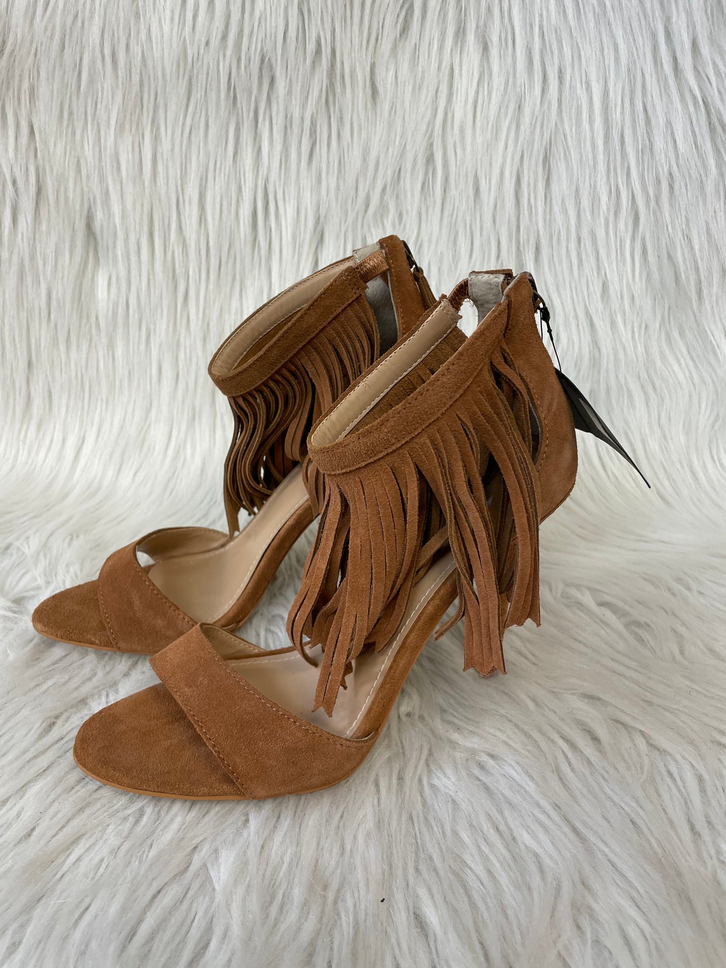 Sandals Heels Stiletto By Express In Brown, Size: 6.5