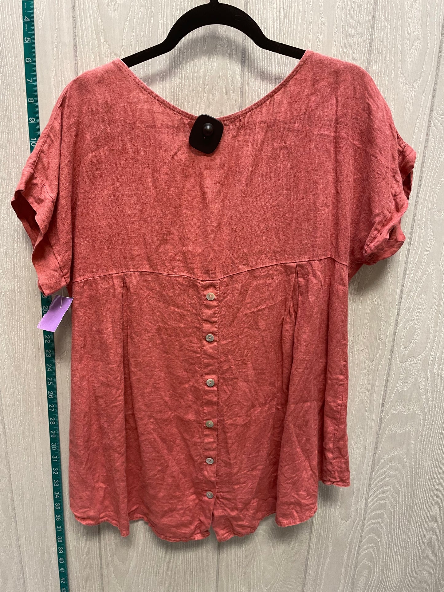 Pink Top Short Sleeve Clothes Mentor, Size S