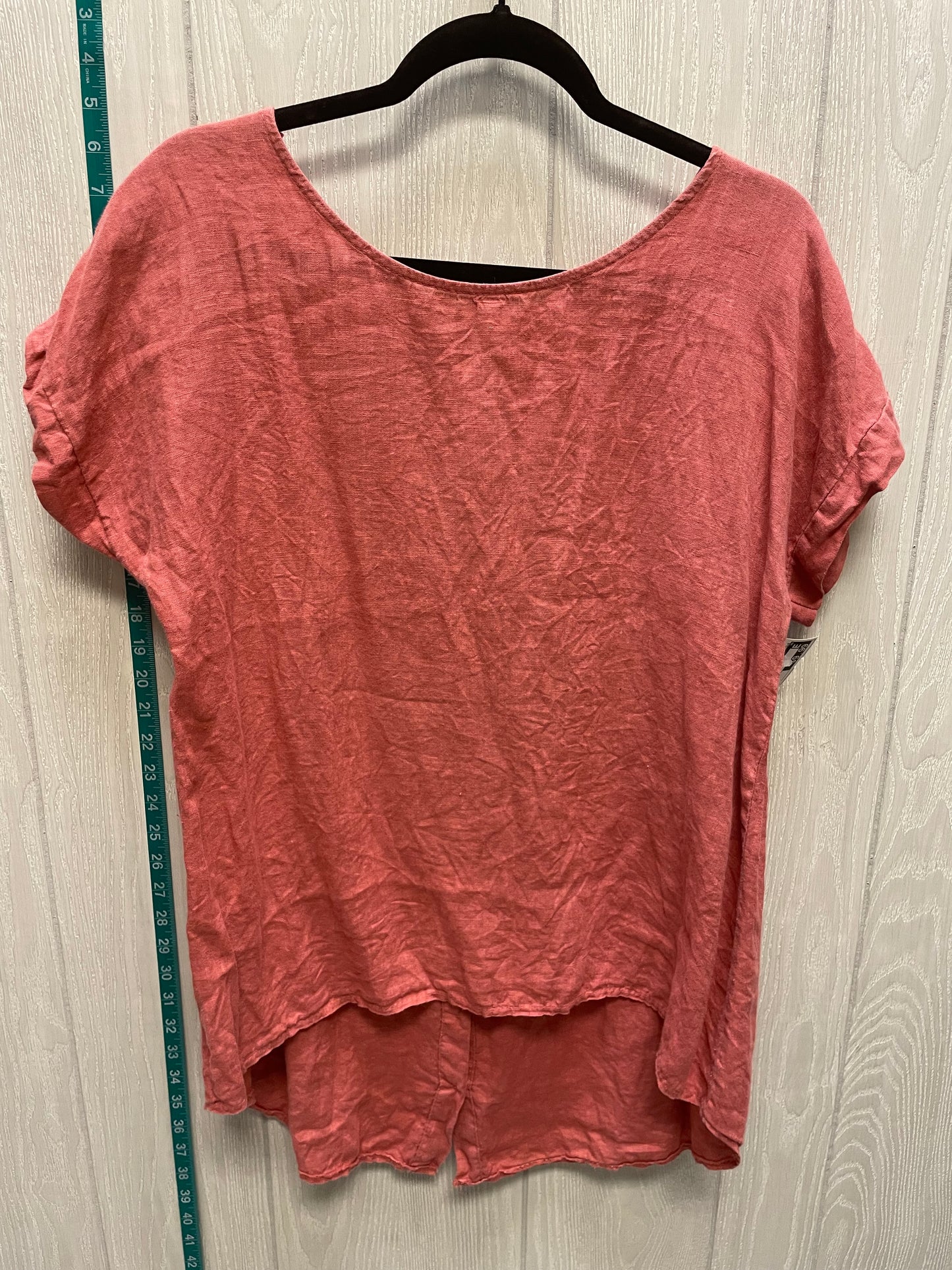 Pink Top Short Sleeve Clothes Mentor, Size S