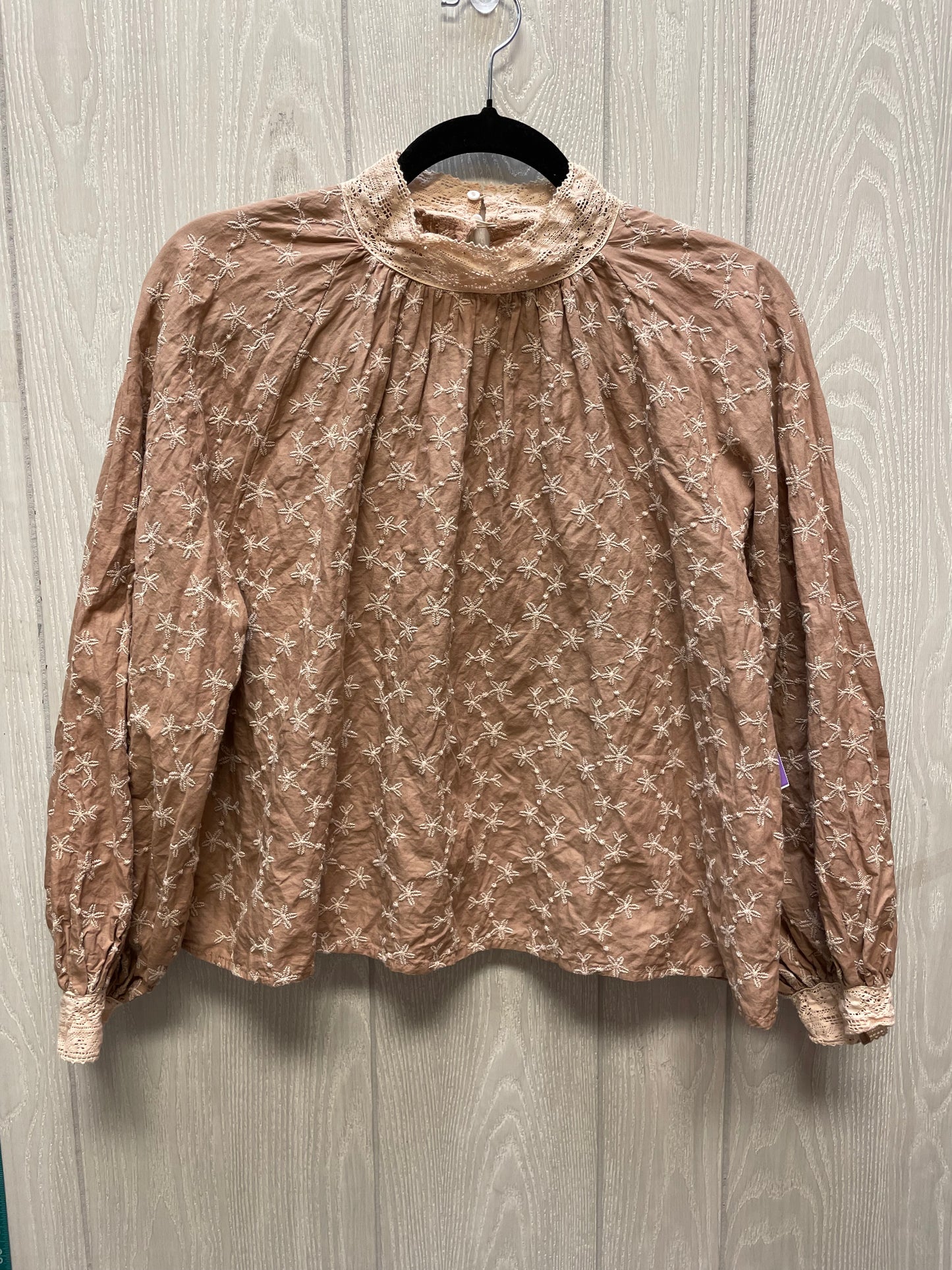 Top Long Sleeve By Zara In Brown, Size: S