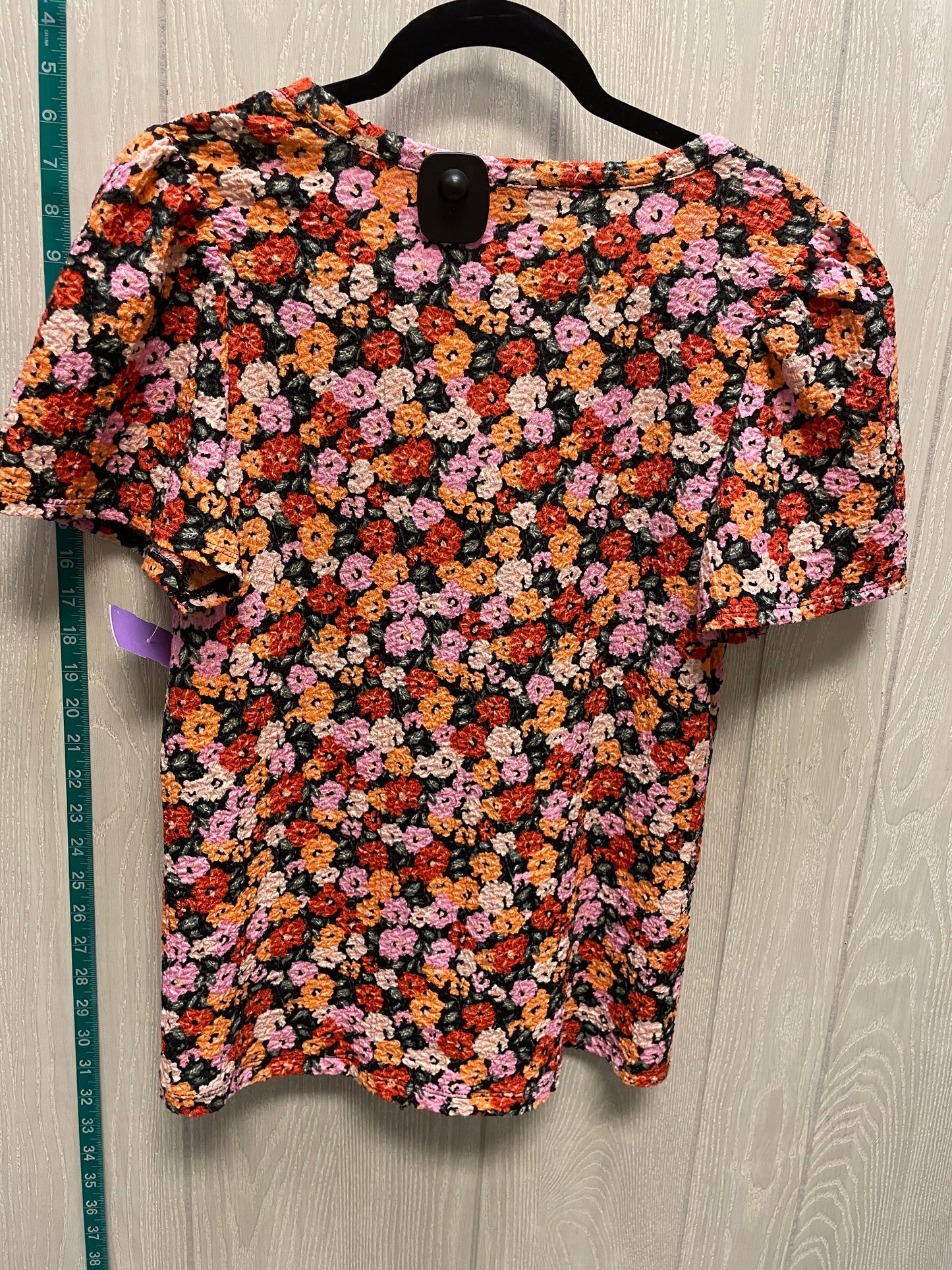 Floral Print Top Short Sleeve Loft, Size S