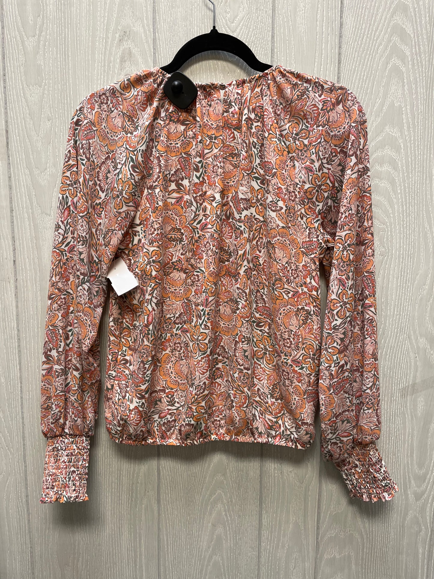 Top Long Sleeve By Evereve In Floral Print, Size: Xs