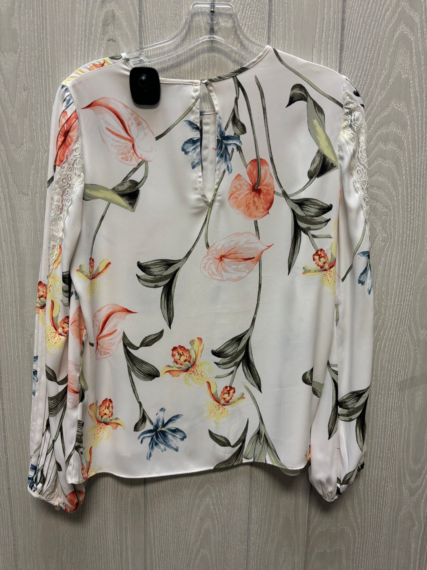 Blouse Long Sleeve By White House Black Market In Floral Print, Size: Xs