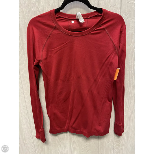 Athletic Top Long Sleeve Collar By Athleta In Red, Size: M