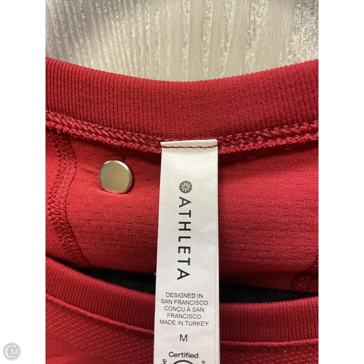 Athletic Top Long Sleeve Collar By Athleta In Red, Size: M