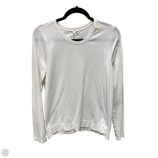 Athletic Top Long Sleeve Crewneck By Athleta In White, Size: M