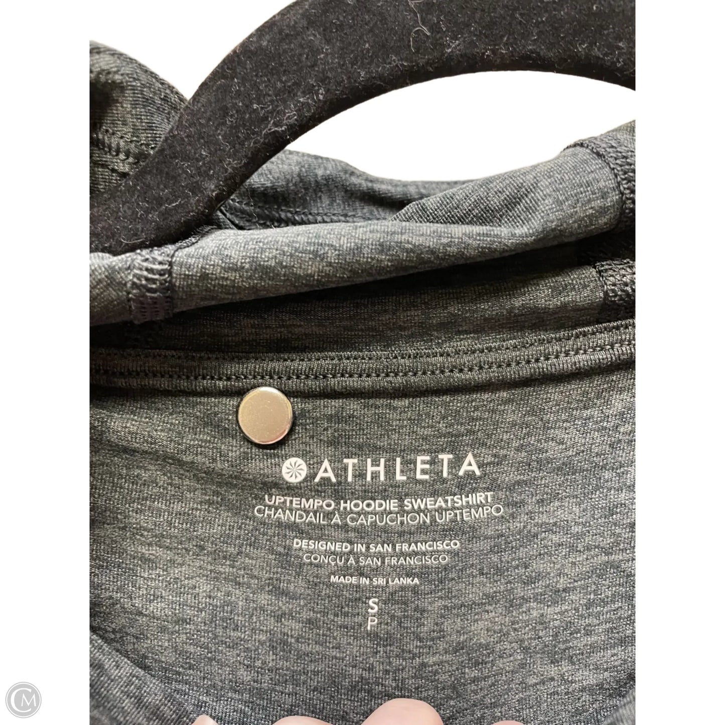 Athletic Top Long Sleeve Hoodie By Athleta In Grey, Size: S