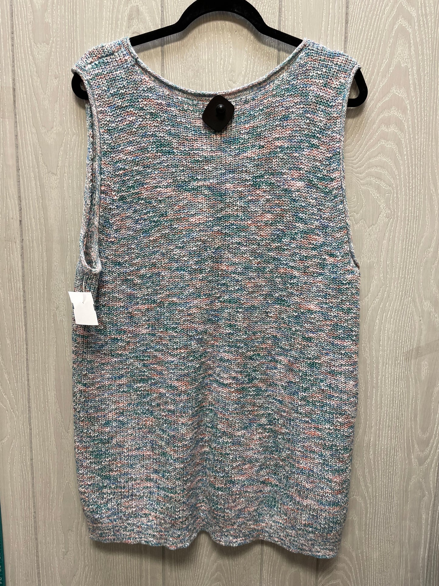 Sweater Short Sleeve By Loft In Blue & Green, Size: 3x