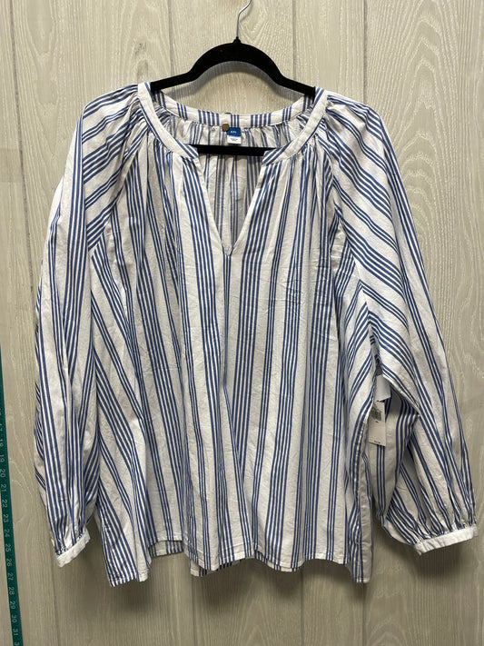 Blouse Long Sleeve By Old Navy In Striped Pattern, Size: 3x