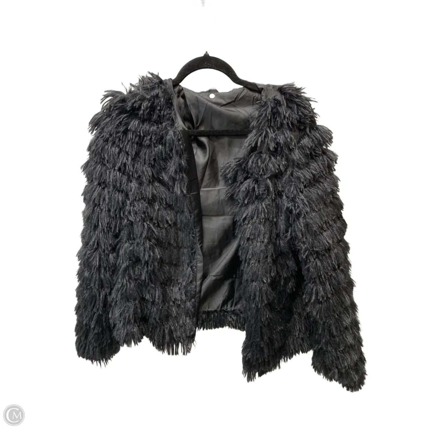 Jacket Faux Fur & Sherpa By Clothes Mentor In Black, Size: M
