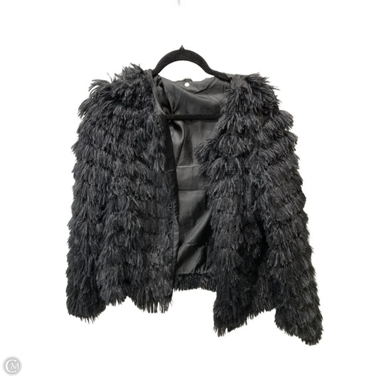 Jacket Faux Fur & Sherpa By Clothes Mentor In Black, Size: M