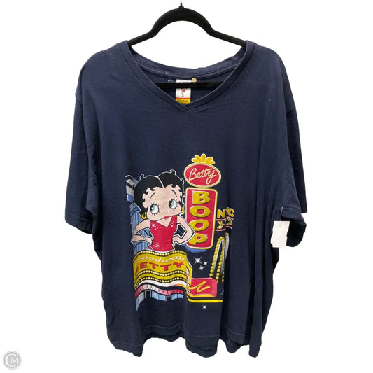 Top Short Sleeve Basic By Clothes Mentor In Navy, Size: 2x