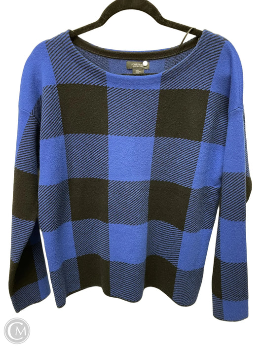 Sweater By Jones And Co In Black & Blue, Size: L