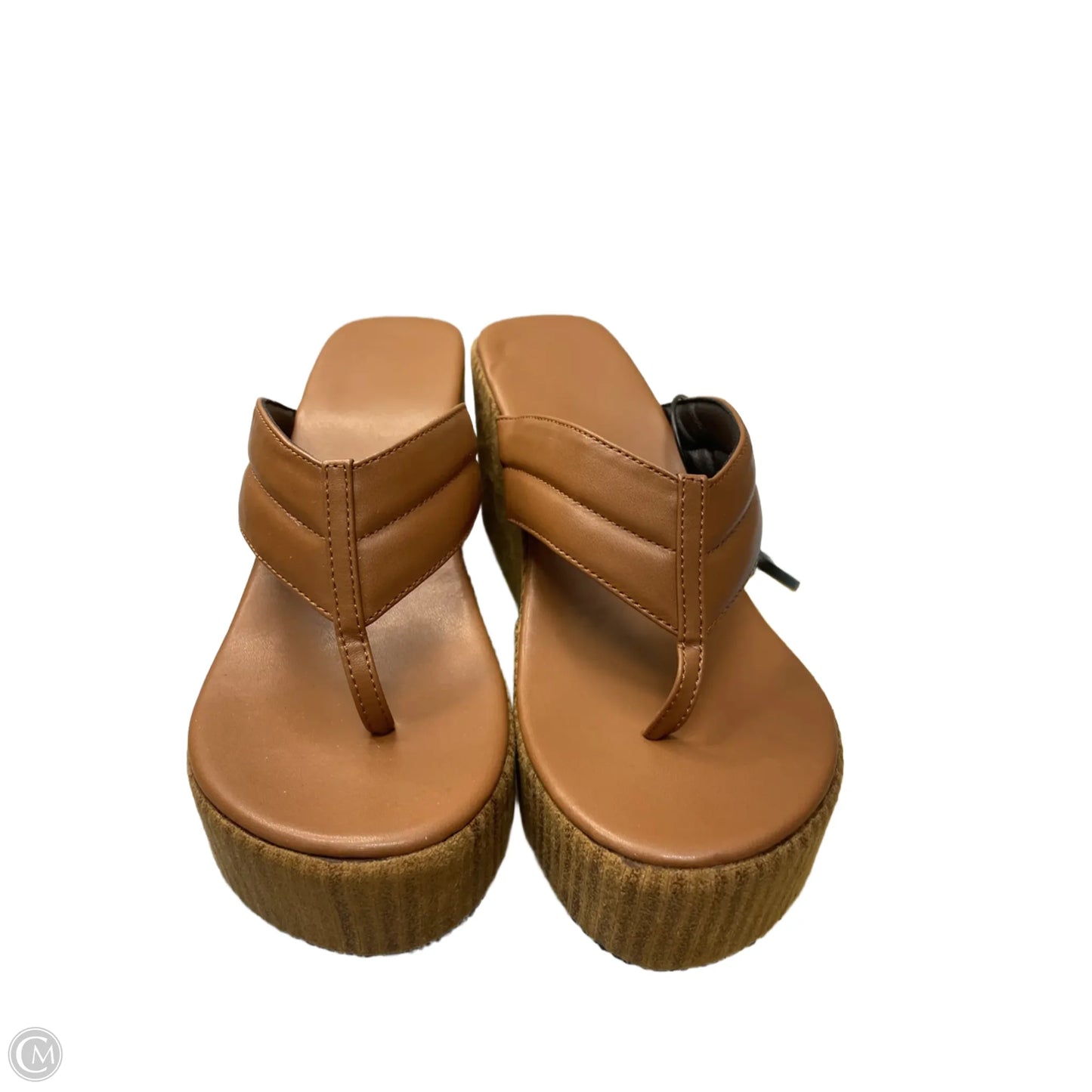 Sandals Heels Wedge By Cme In Brown, Size: 9