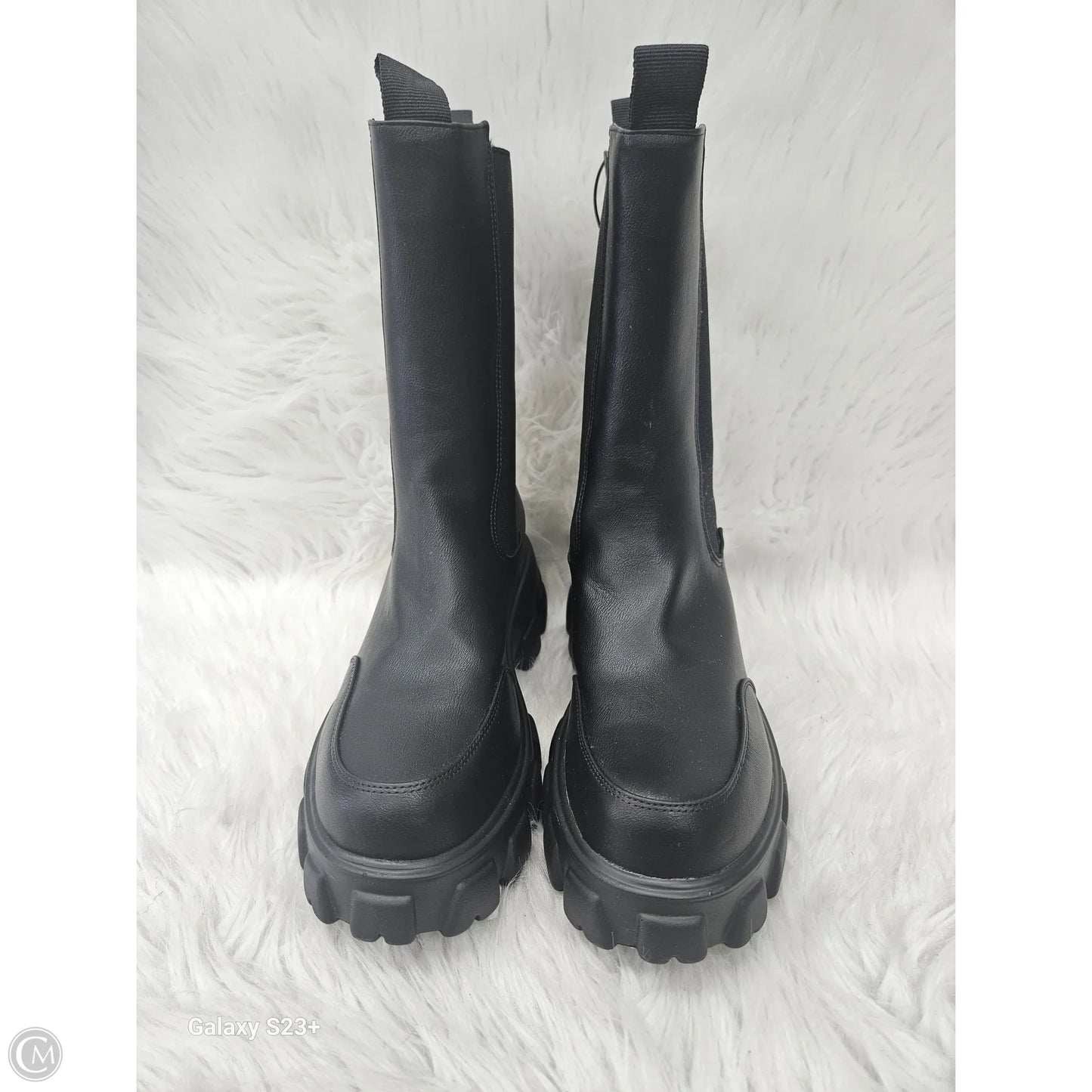 Boots Mid-calf Flats By Cato In Black, Size: 8