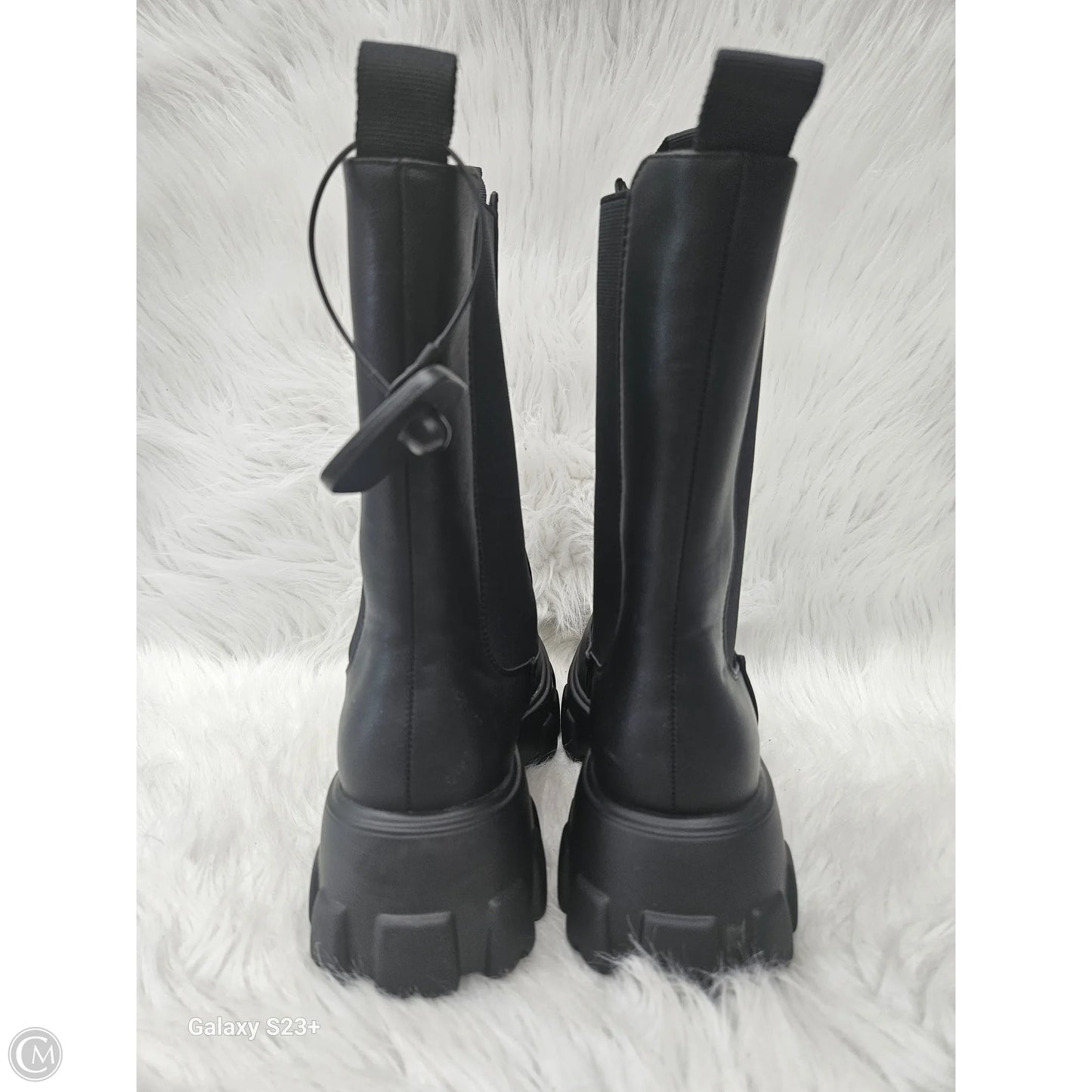 Boots Mid-calf Flats By Cato In Black, Size: 8